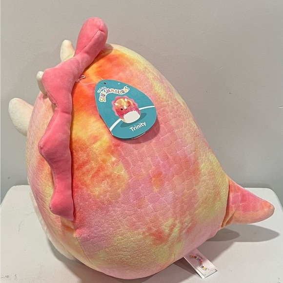 Squishmallows 16" Trinity Pink Tie-Dye Triceratops with Fuzzy Belly Large Plush - Picture 11 of 12